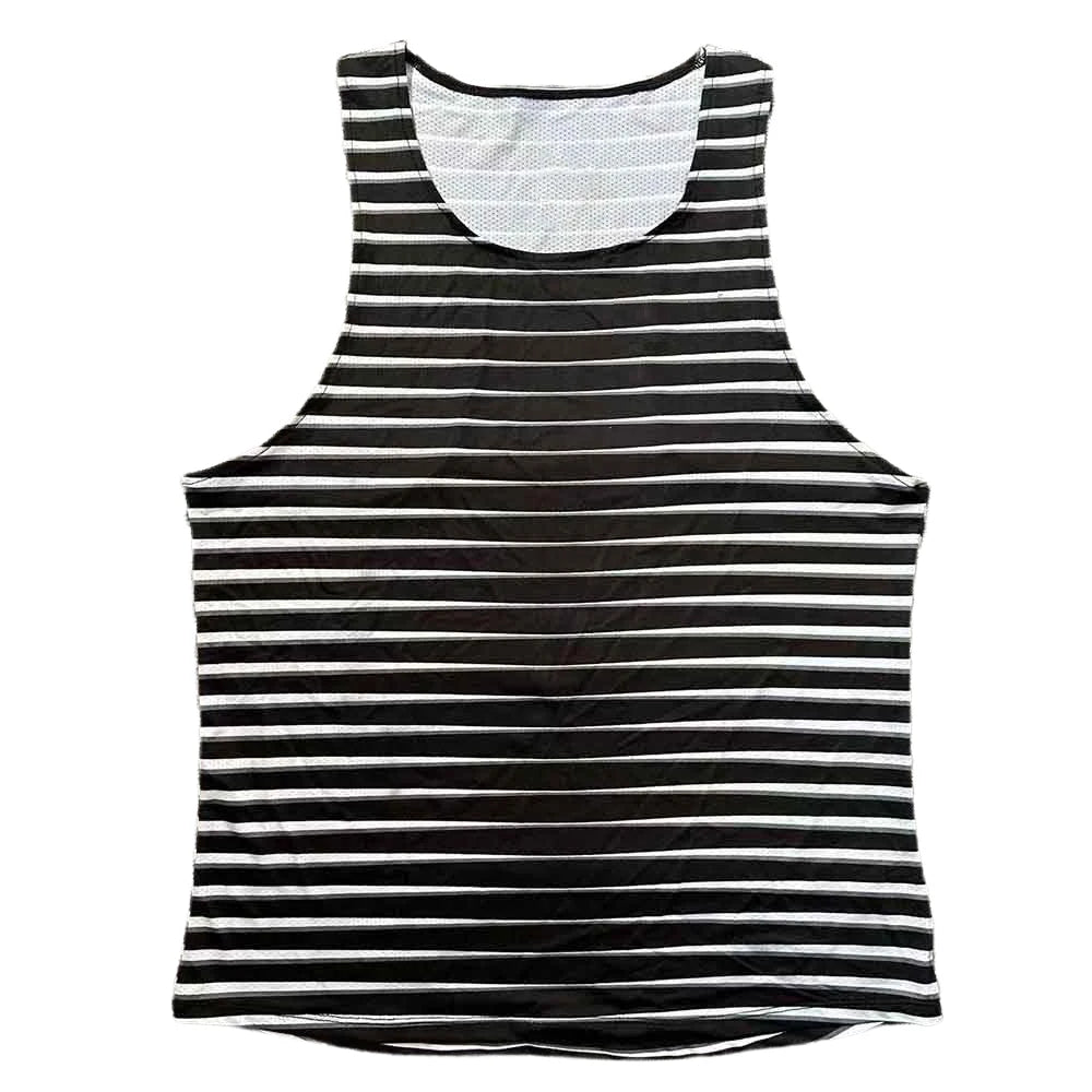 🔴 Pace & Flow Running Vest – Red & Blue Stripe