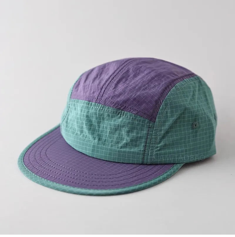 American Street Fashion Color Matching 5-panel Men's Hats Summer Outdoor Sunscreen Quick-drying Flat-brimmed Baseball Cap Women
