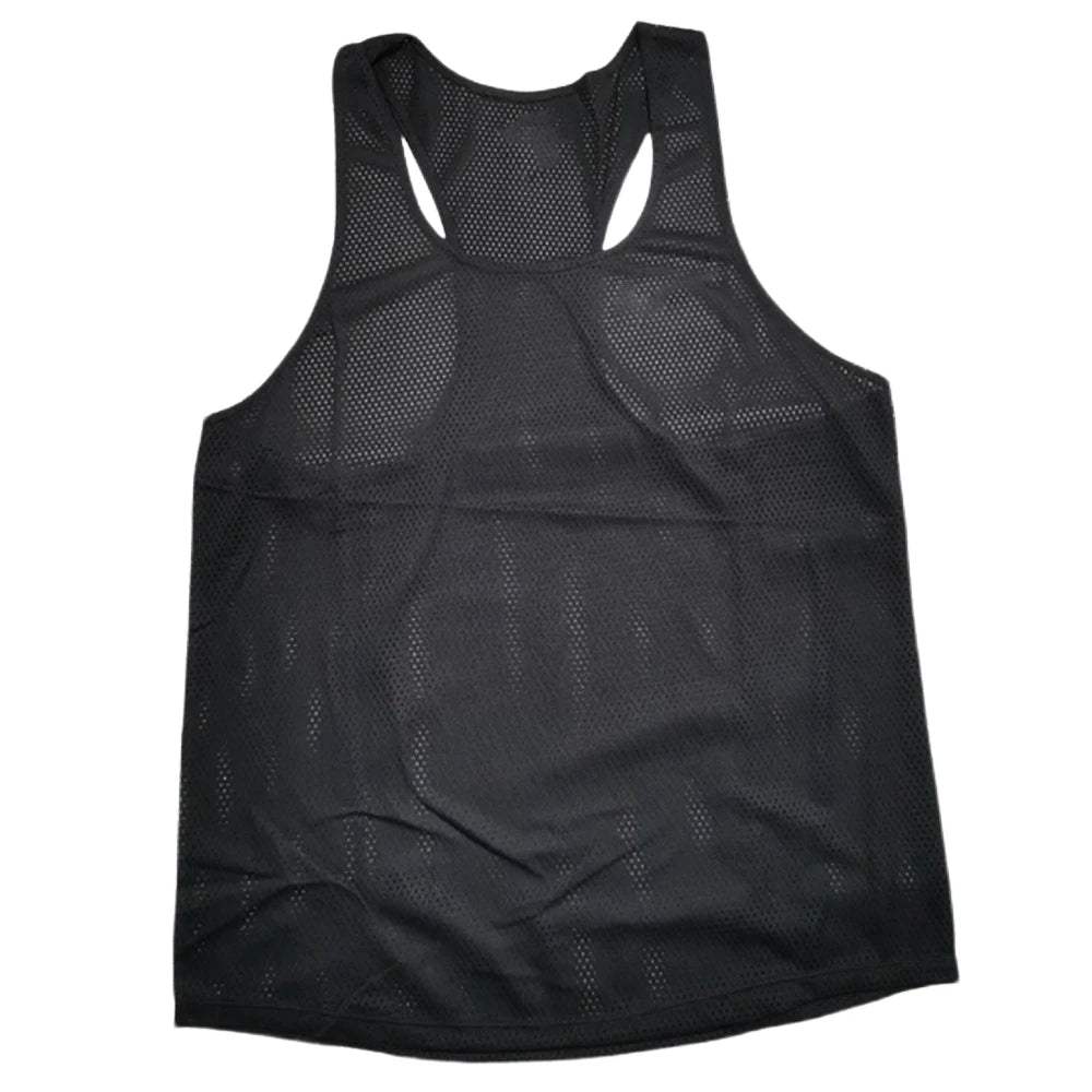 🤍 Pace & Flow Running Vest – White Mesh Quick-Dry