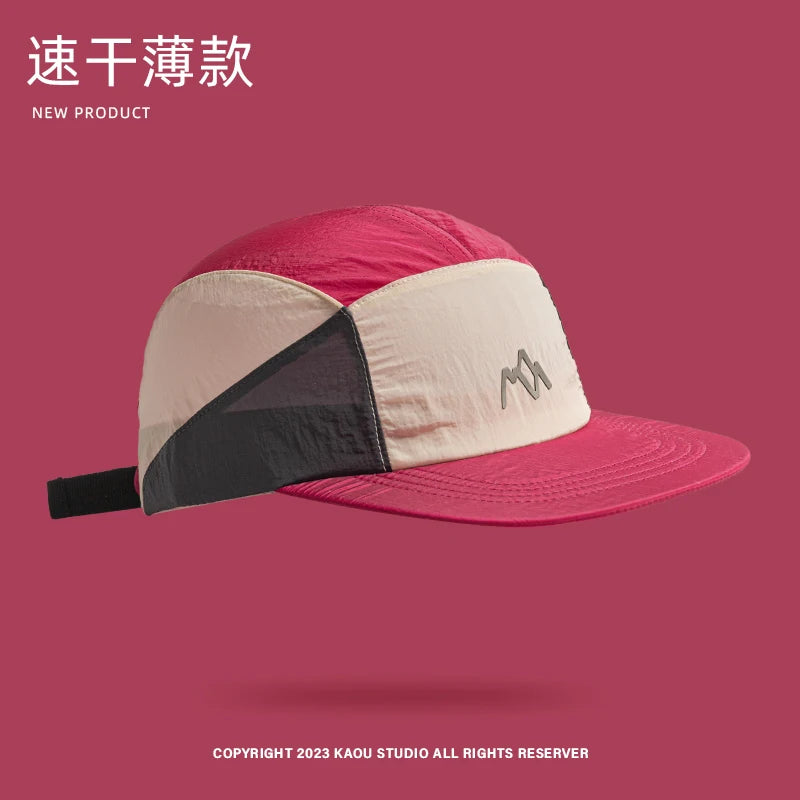 New Lightweight Thin 5-panel Baseball Caps for Women Summer Outdoor Leisure Sunscreen Quick-drying Camping Hats for Men