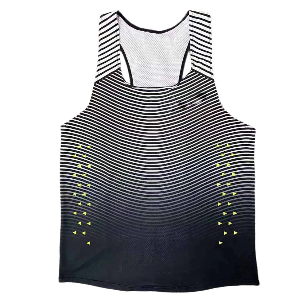 🔵 Pace & Flow Running Vest – Black/Blue Gradient