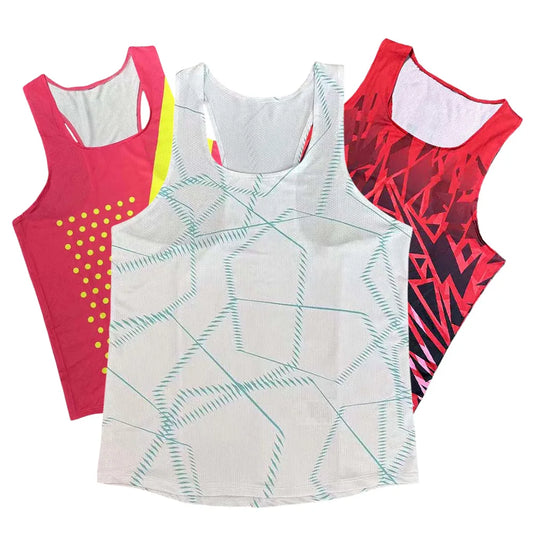 🔴 Men's Ultra-Light Running Vest – Red Voltage Pattern