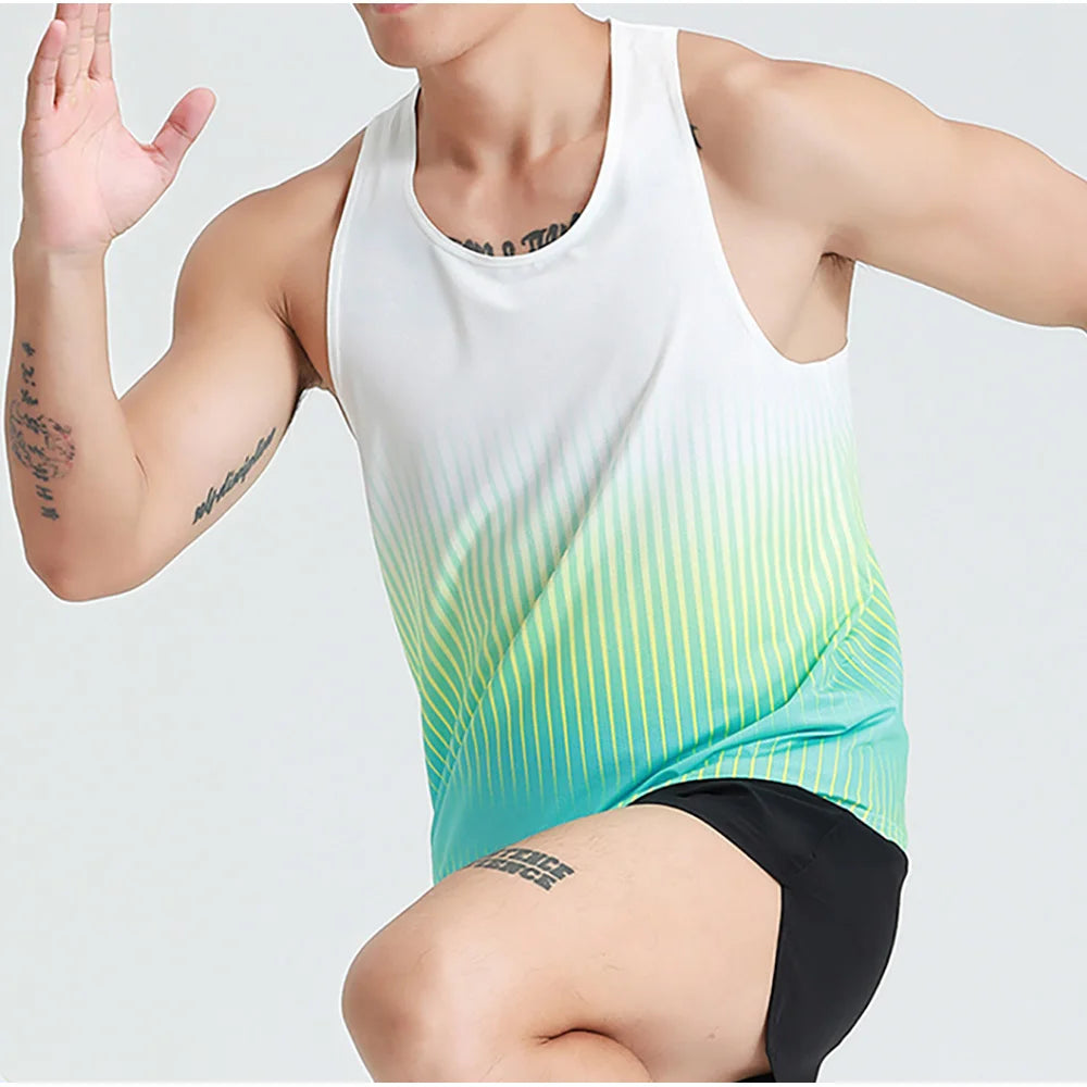💗 Pace & Flow Running Vest – Aqua Pink Gradient