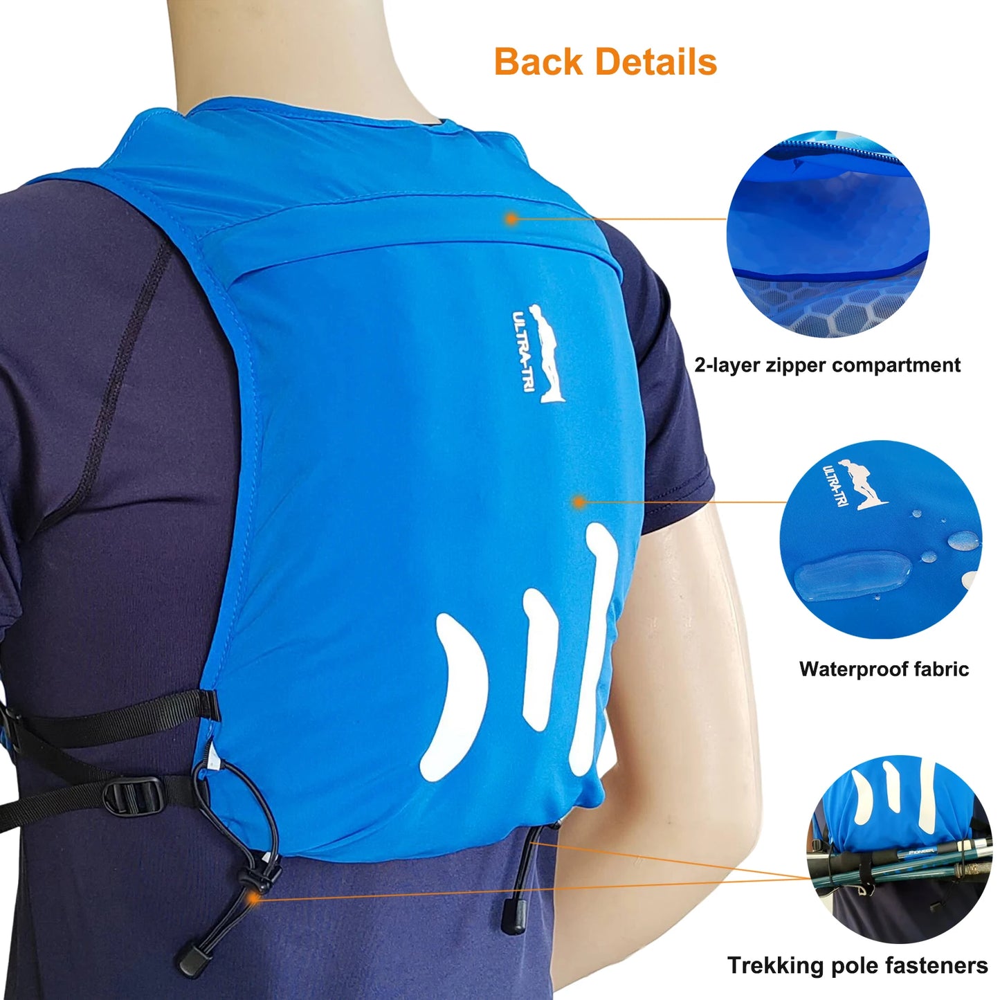 ULTRA-TRI Lightweight Hydration Running Vest Waterproof Trail Running Backpack 6L
