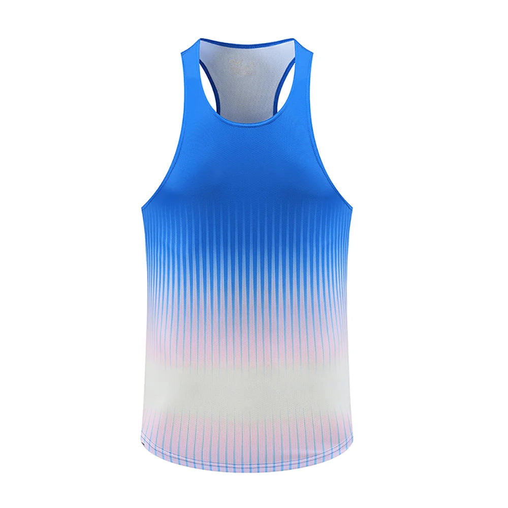 💗 Pace & Flow Running Vest – Aqua Pink Gradient