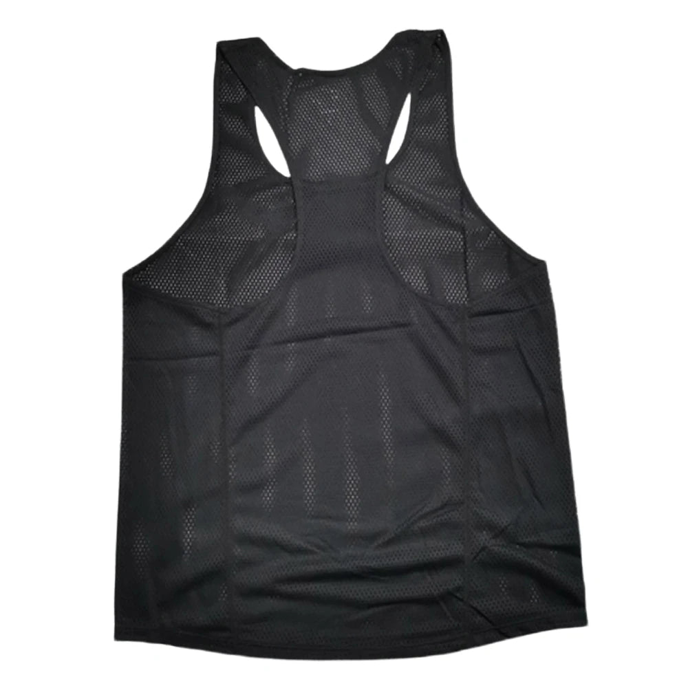 🤍 Pace & Flow Running Vest – White Mesh Quick-Dry