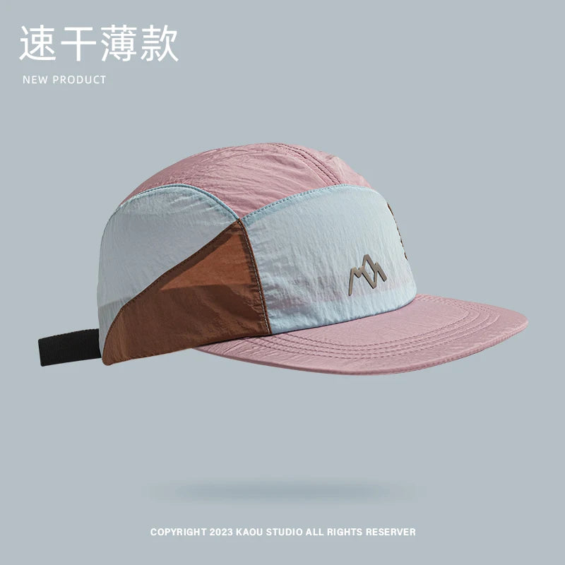 New Lightweight Thin 5-panel Baseball Caps for Women Summer Outdoor Leisure Sunscreen Quick-drying Camping Hats for Men