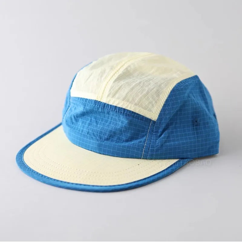 American Street Fashion Color Matching 5-panel Men's Hats Summer Outdoor Sunscreen Quick-drying Flat-brimmed Baseball Cap Women