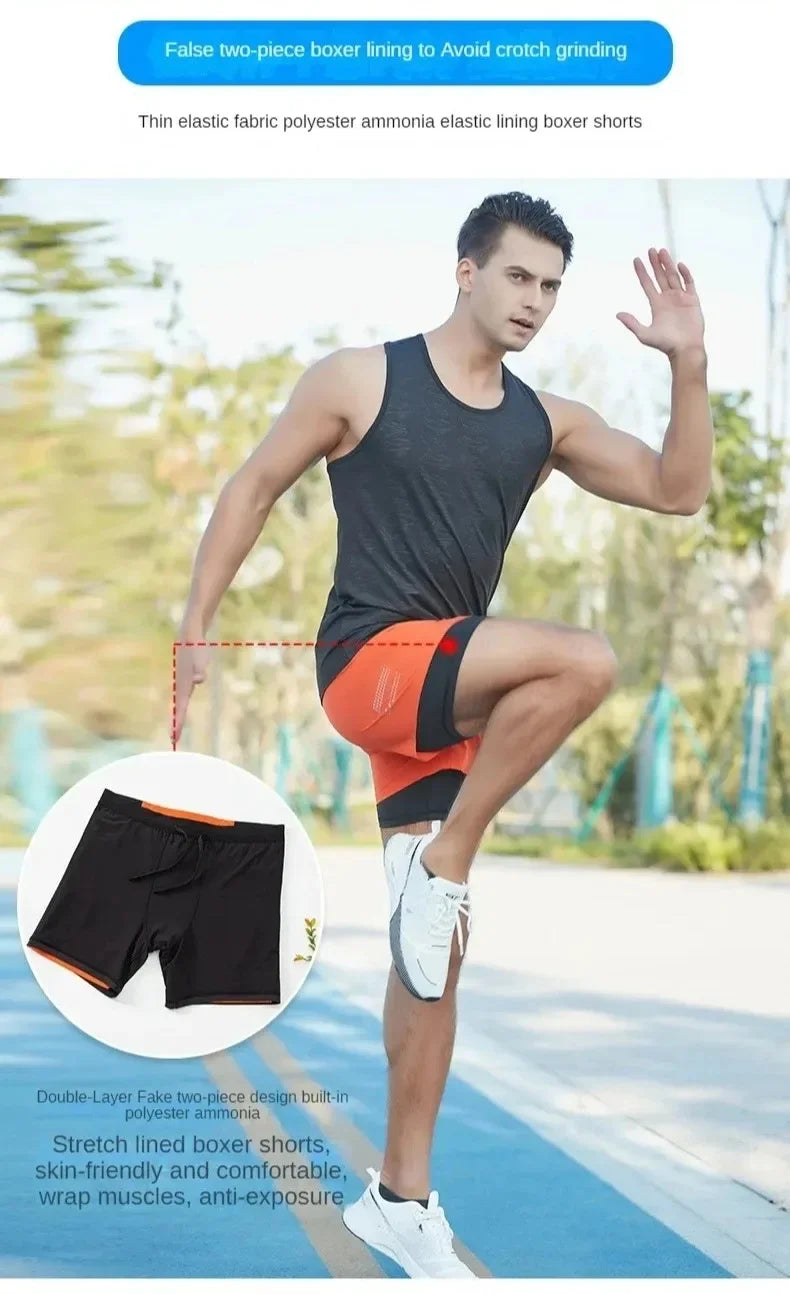 Men’s Double-Layer Running Shorts — Pockets & Gym Ready