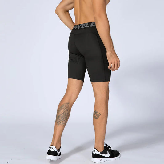 Men’s Compression Running Shorts — Quick Dry with Pocket