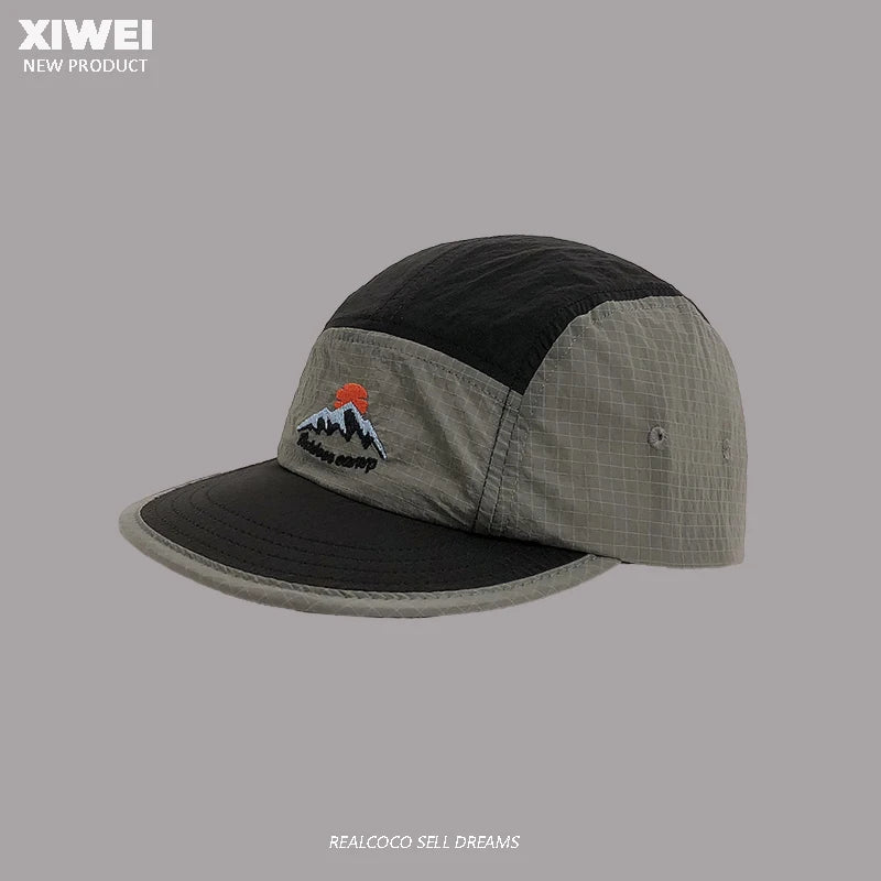 American Street Fashion Color Matching 5-panel Men's Hats Summer Outdoor Sunscreen Quick-drying Flat-brimmed Baseball Cap Women