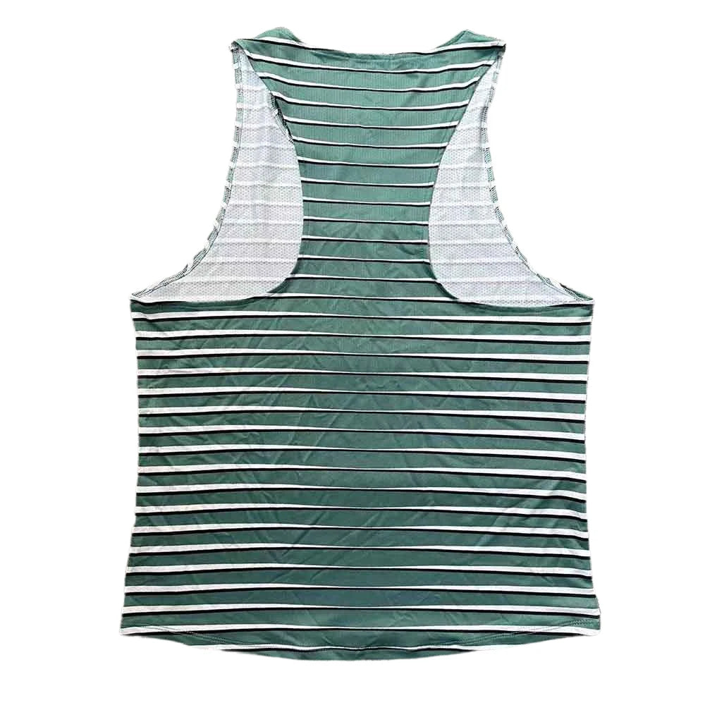 🔴 Pace & Flow Running Vest – Red & Blue Stripe