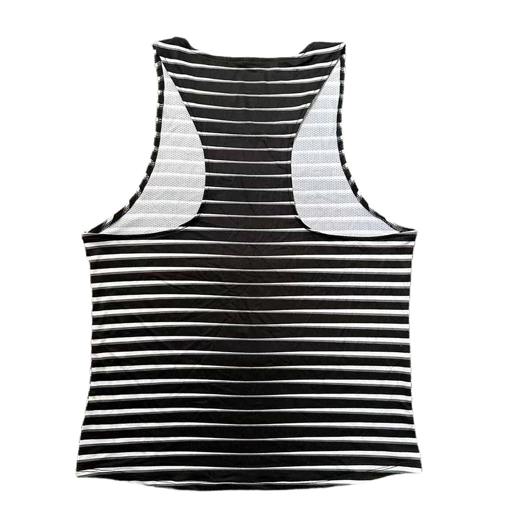 🔴 Pace & Flow Running Vest – Red & Blue Stripe