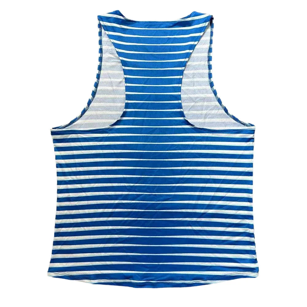 🔴 Pace & Flow Running Vest – Red & Blue Stripe