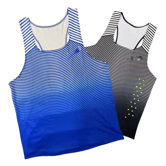 🔵 Pace & Flow Running Vest – Black/Blue Gradient