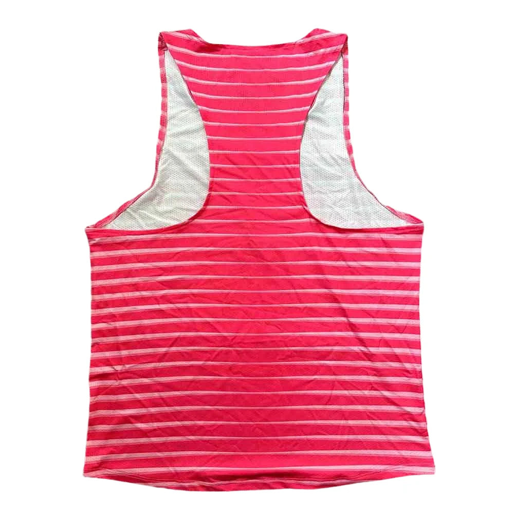🔴 Pace & Flow Running Vest – Red & Blue Stripe