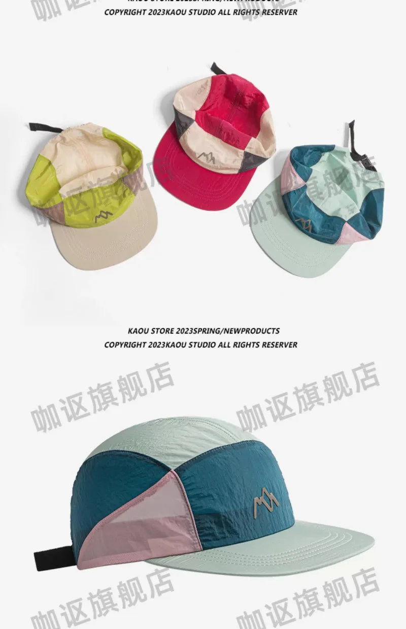 New Lightweight Thin 5-panel Baseball Caps for Women Summer Outdoor Leisure Sunscreen Quick-drying Camping Hats for Men