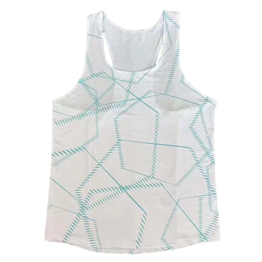 🔴 Men's Ultra-Light Running Vest – Red Voltage Pattern