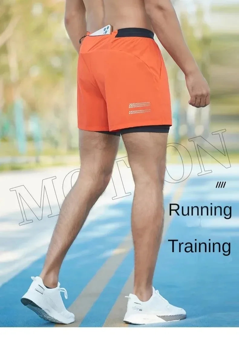 Men’s Double-Layer Running Shorts — Pockets & Gym Ready