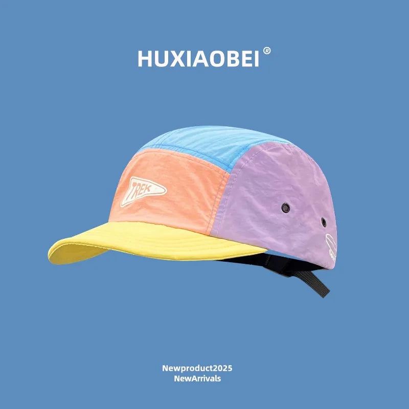 New Color Matching Printed Short Brim Quick-drying Hat for Men and Women Summer Versatile Cover Soft Top Adjustable Baseball Cap