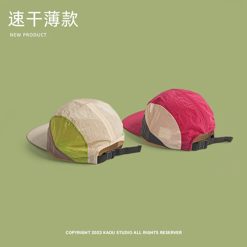 New Lightweight Thin 5-panel Baseball Caps for Women Summer Outdoor Leisure Sunscreen Quick-drying Camping Hats for Men