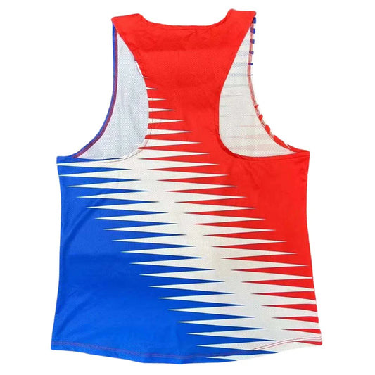 🟦 Pace & Flow Men’s Running Vest – Ultra-Light Quick-Dry Singlet Red/Blue