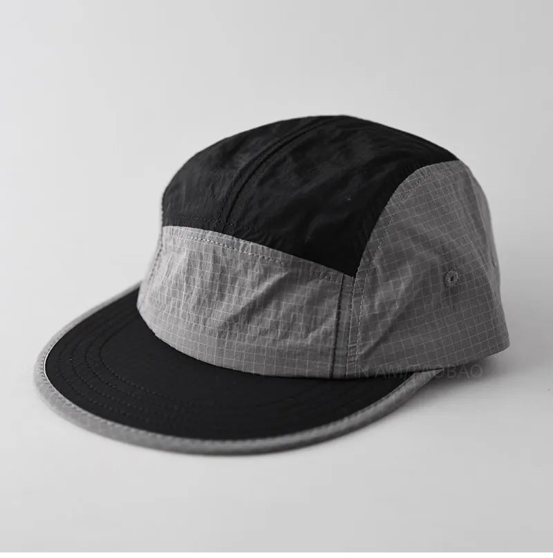 American Street Fashion Color Matching 5-panel Men's Hats Summer Outdoor Sunscreen Quick-drying Flat-brimmed Baseball Cap Women