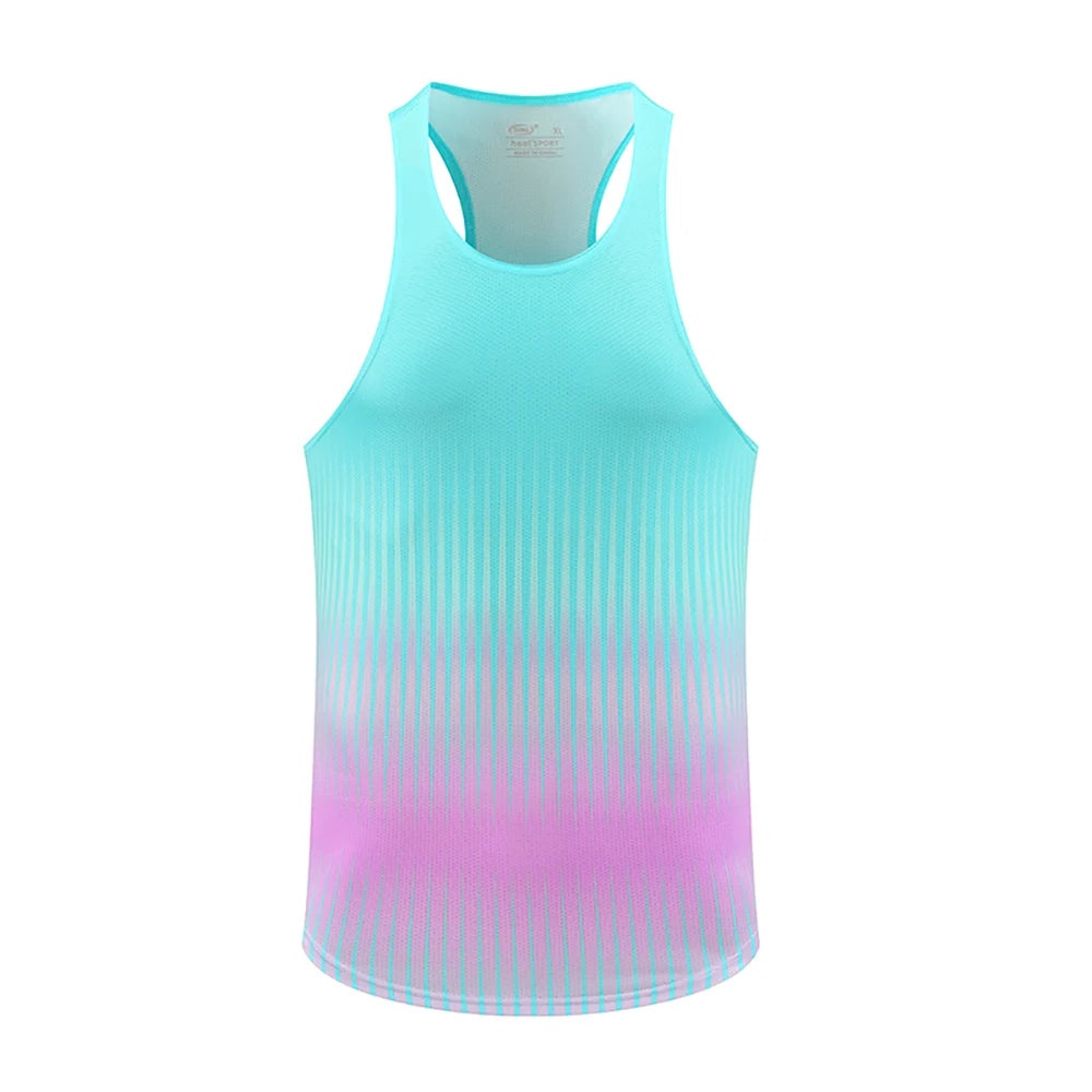 💗 Pace & Flow Running Vest – Aqua Pink Gradient
