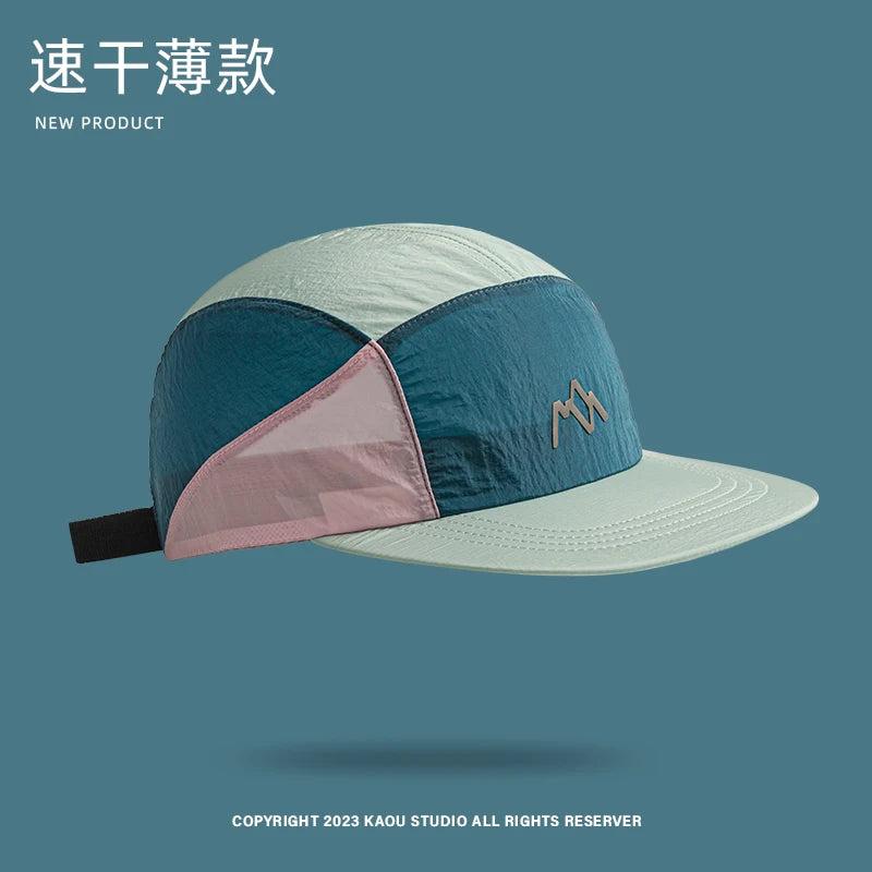 New Lightweight Thin 5-panel Baseball Caps for Women Summer Outdoor Leisure Sunscreen Quick-drying Camping Hats for Men