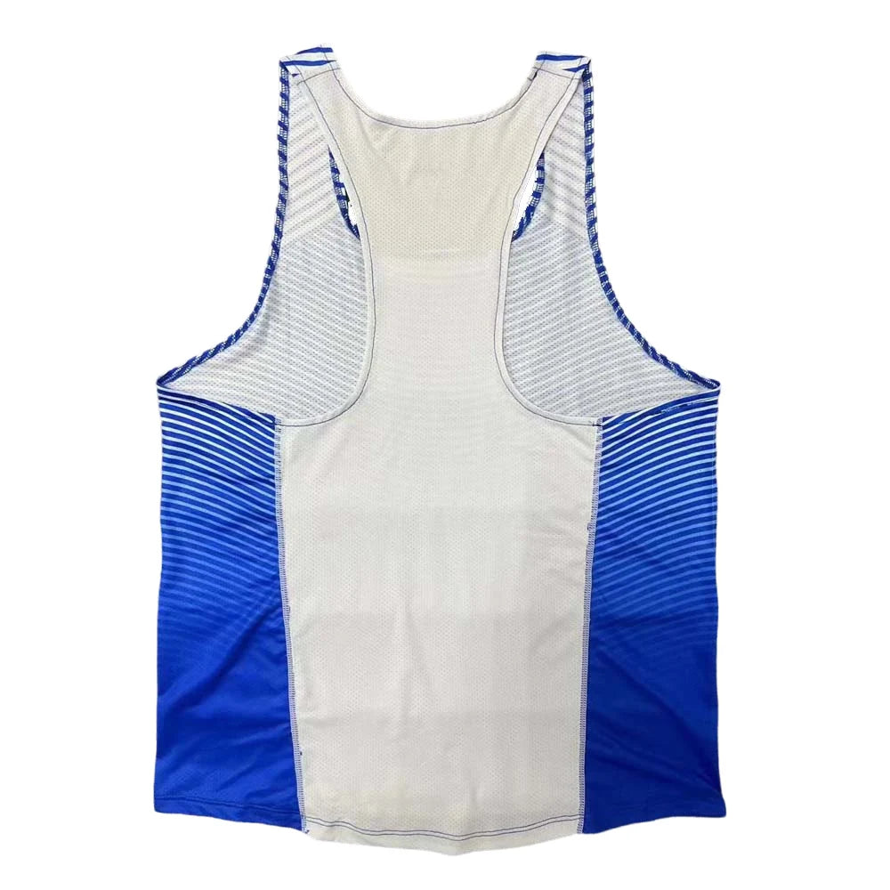 🔵 Pace & Flow Running Vest – Black/Blue Gradient