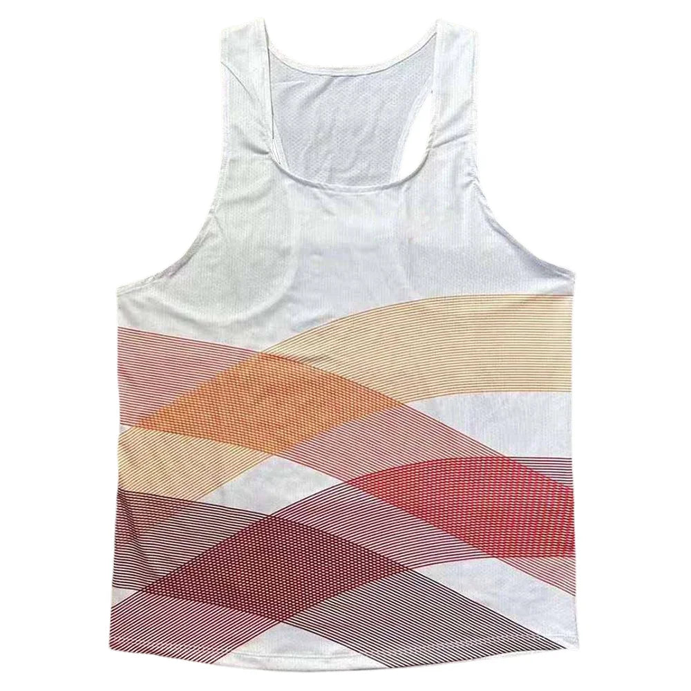 🟦 Pace & Flow Men’s Running Vest – Ultra-Light Quick-Dry Singlet Red/Blue