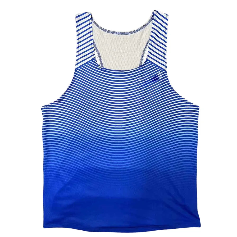 🔵 Pace & Flow Running Vest – Black/Blue Gradient