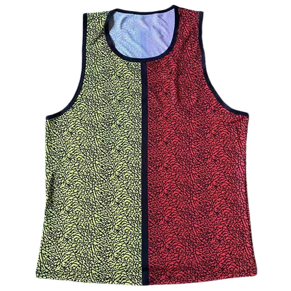 🔴 Black & Red Two-Tone Camo Running Vest