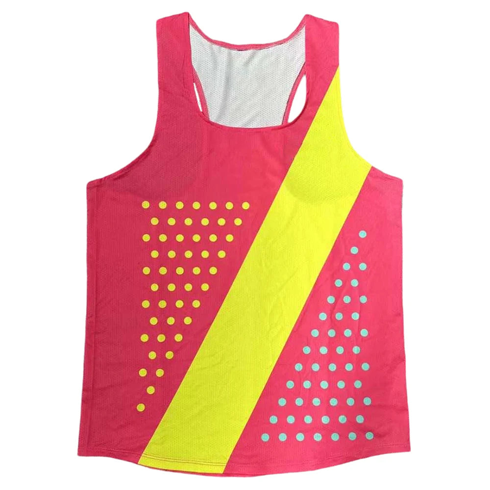 🔴 Men's Ultra-Light Running Vest – Red Voltage Pattern