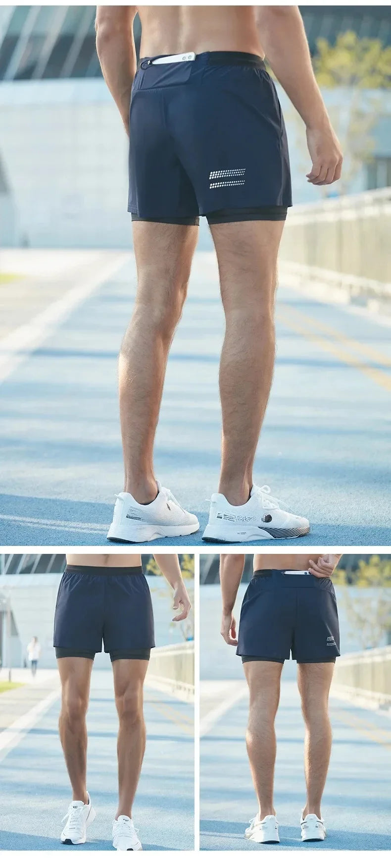 Men’s Double-Layer Running Shorts — Pockets & Gym Ready