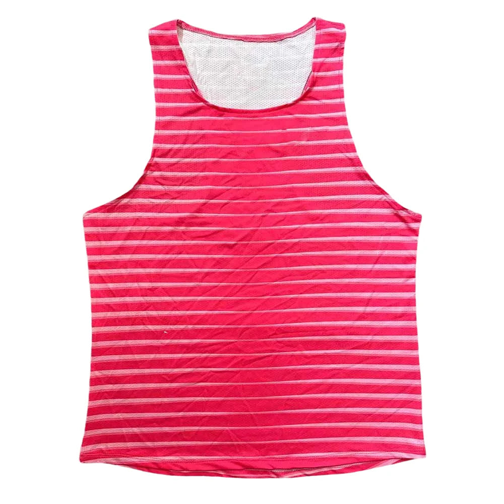 🔴 Pace & Flow Running Vest – Red & Blue Stripe
