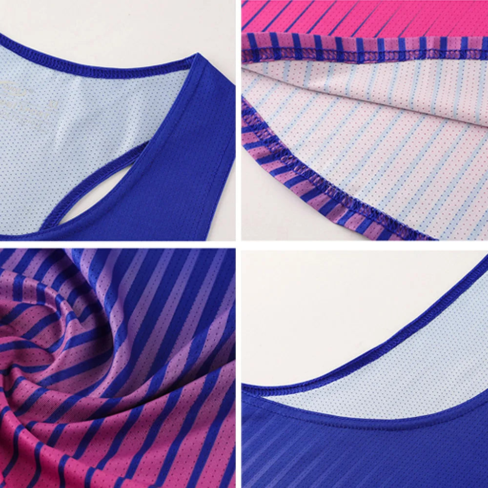 💗 Pace & Flow Running Vest – Aqua Pink Gradient