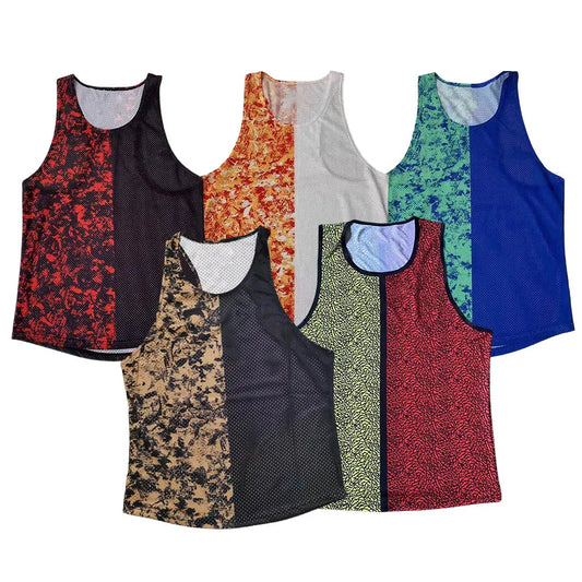 🔴 Black & Red Two-Tone Camo Running Vest