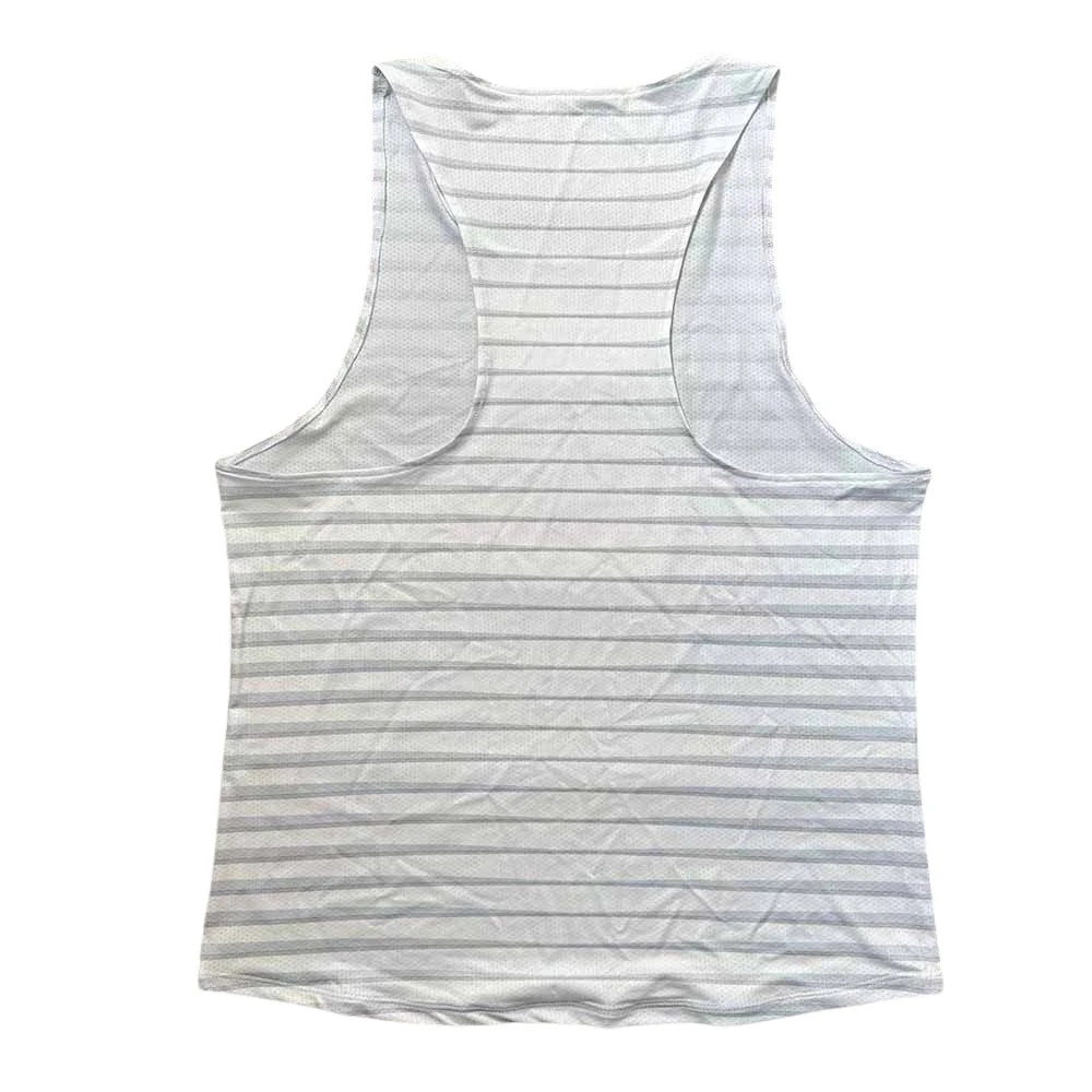 🔴 Pace & Flow Running Vest – Red & Blue Stripe