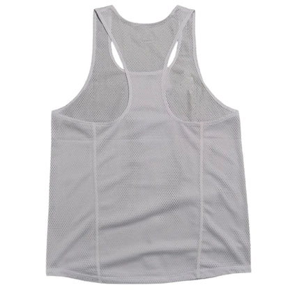 🤍 Pace & Flow Running Vest – White Mesh Quick-Dry