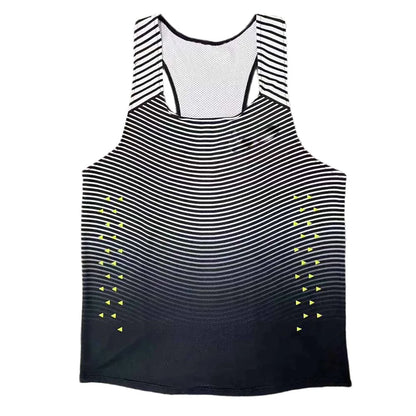 🔵 Pace & Flow Running Vest – Black/Blue Gradient