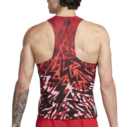 🔴 Men's Ultra-Light Running Vest – Red Voltage Pattern