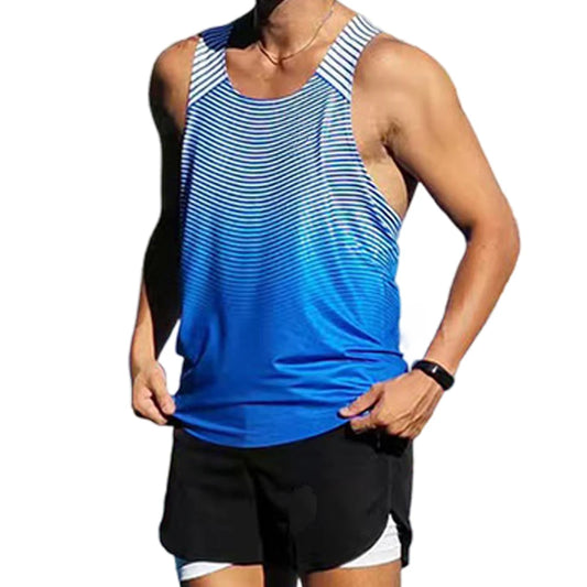 🔵 Pace & Flow Running Vest – Black/Blue Gradient