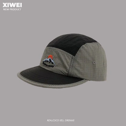 American Street Fashion Color Matching 5-panel Men's Hats Summer Outdoor Sunscreen Quick-drying Flat-brimmed Baseball Cap Women