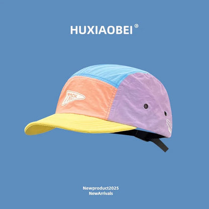 New Color Matching Printed Short Brim Quick-drying Hat for Men and Women Summer Versatile Cover Soft Top Adjustable Baseball Cap