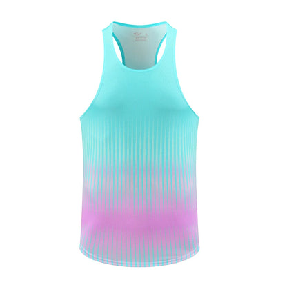 💗 Pace & Flow Running Vest – Aqua Pink Gradient