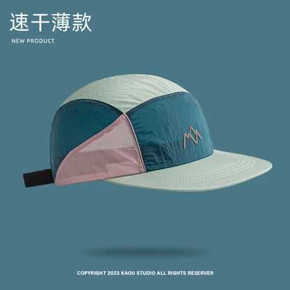 New Lightweight Thin 5-panel Baseball Caps for Women Summer Outdoor Leisure Sunscreen Quick-drying Camping Hats for Men