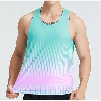 💗 Pace & Flow Running Vest – Aqua Pink Gradient