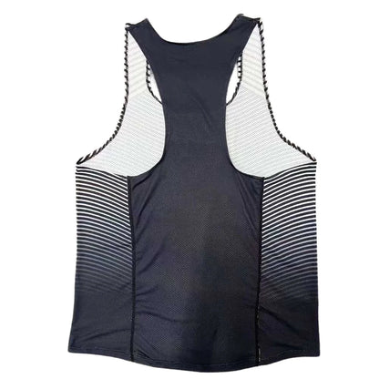 🔵 Pace & Flow Running Vest – Black/Blue Gradient